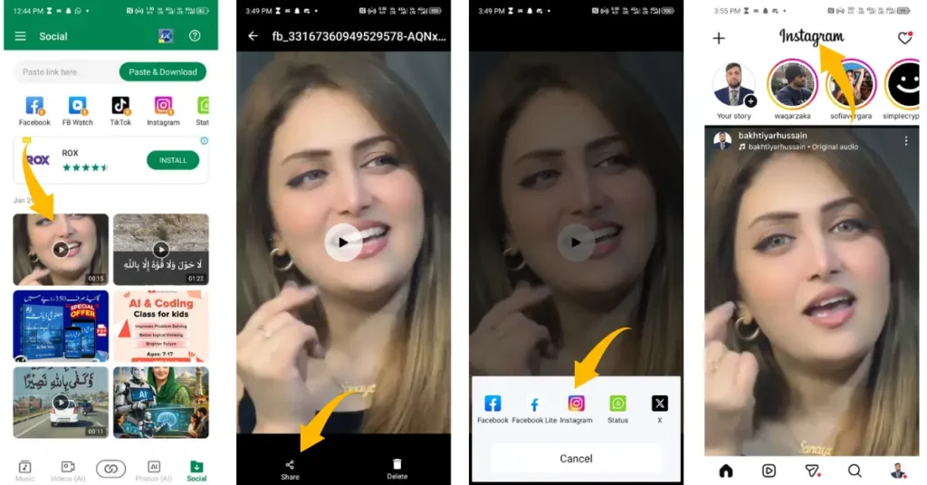share social media using xender