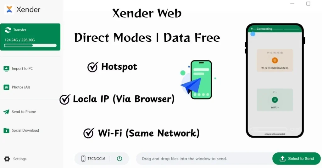 xender web direct modes