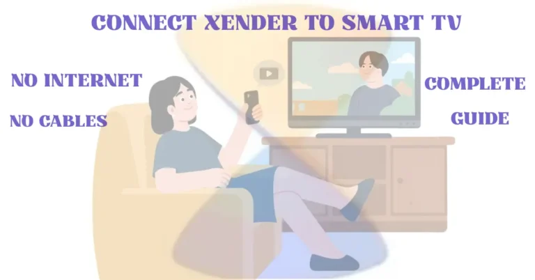 Step-by-step graphic showing a smartphone connecting to a Smart TV via Xender IP address for wireless file sharing—easy way to connect xender to smart tv