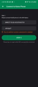connect kaios to android using xender